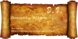 Doszpoly Vilmos névjegykártya
