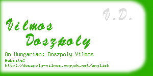 vilmos doszpoly business card